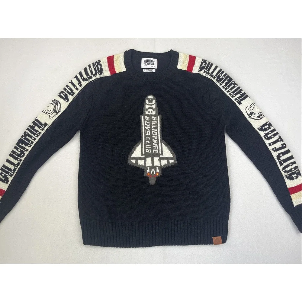 Billionaire Boys Club Rocket Oversized Knit Sweater Black Wool Mens Small